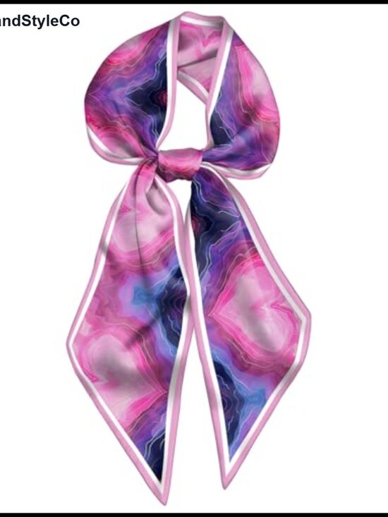 Accessories - Silk Feeling Satin Scarf Long Thin Fashion Hair Neck Scarf Handbag Decoration